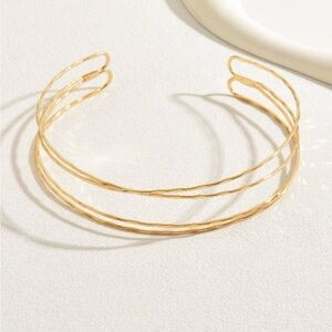 Elegant Gold Triple Band Necklace